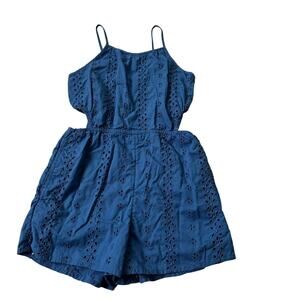 Abercrombie Kids Blue Cotton Romper Girl's Size 7/8 | 3-11